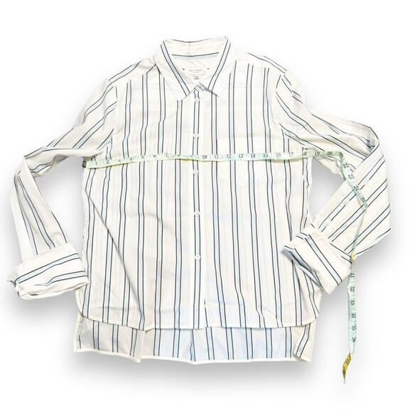 Equipment Femme Huntley White Blue Stripe Cotton Button Down Women’s Size S - Picture 9 of 10